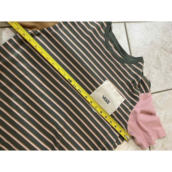 VANS mens retro striped color block t-shirt medium - Picture 4 of 5